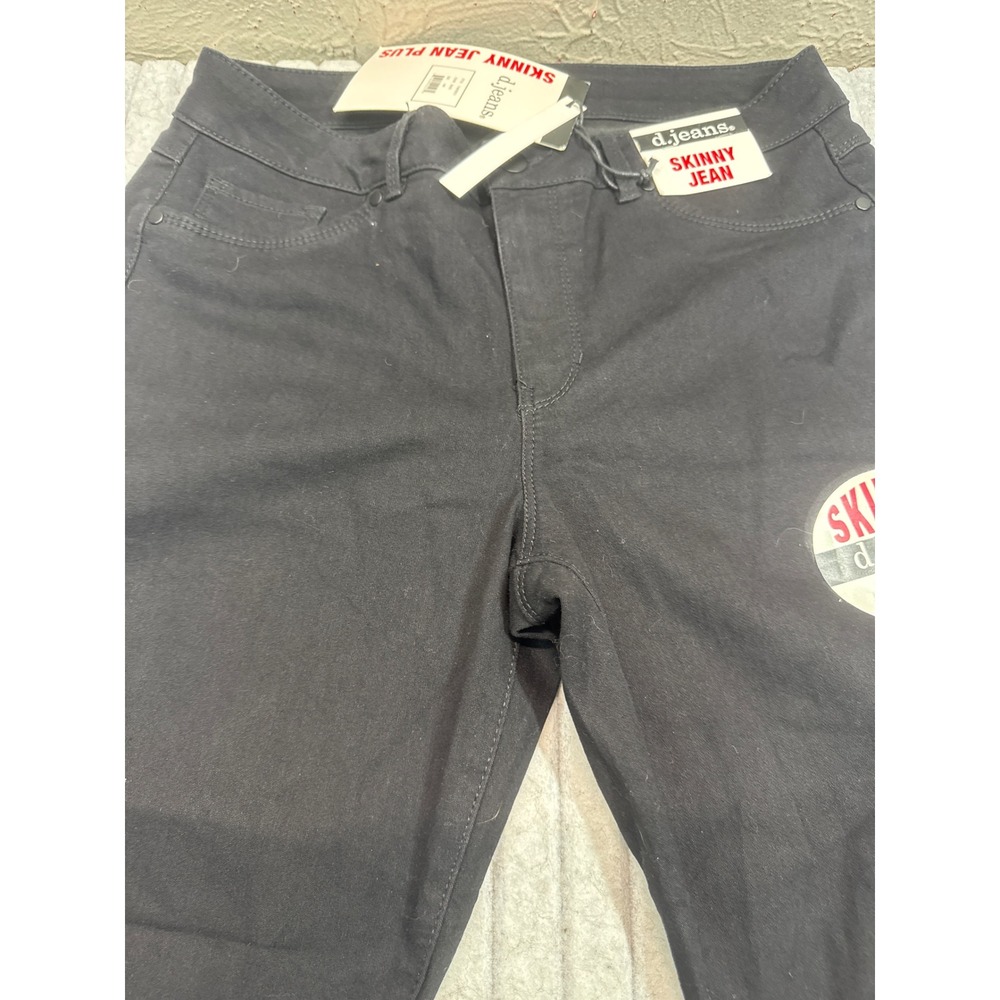 D.jeans Skinny Jean Plus Black High Rise Stretch Denim Pants 14W 11667XDF21